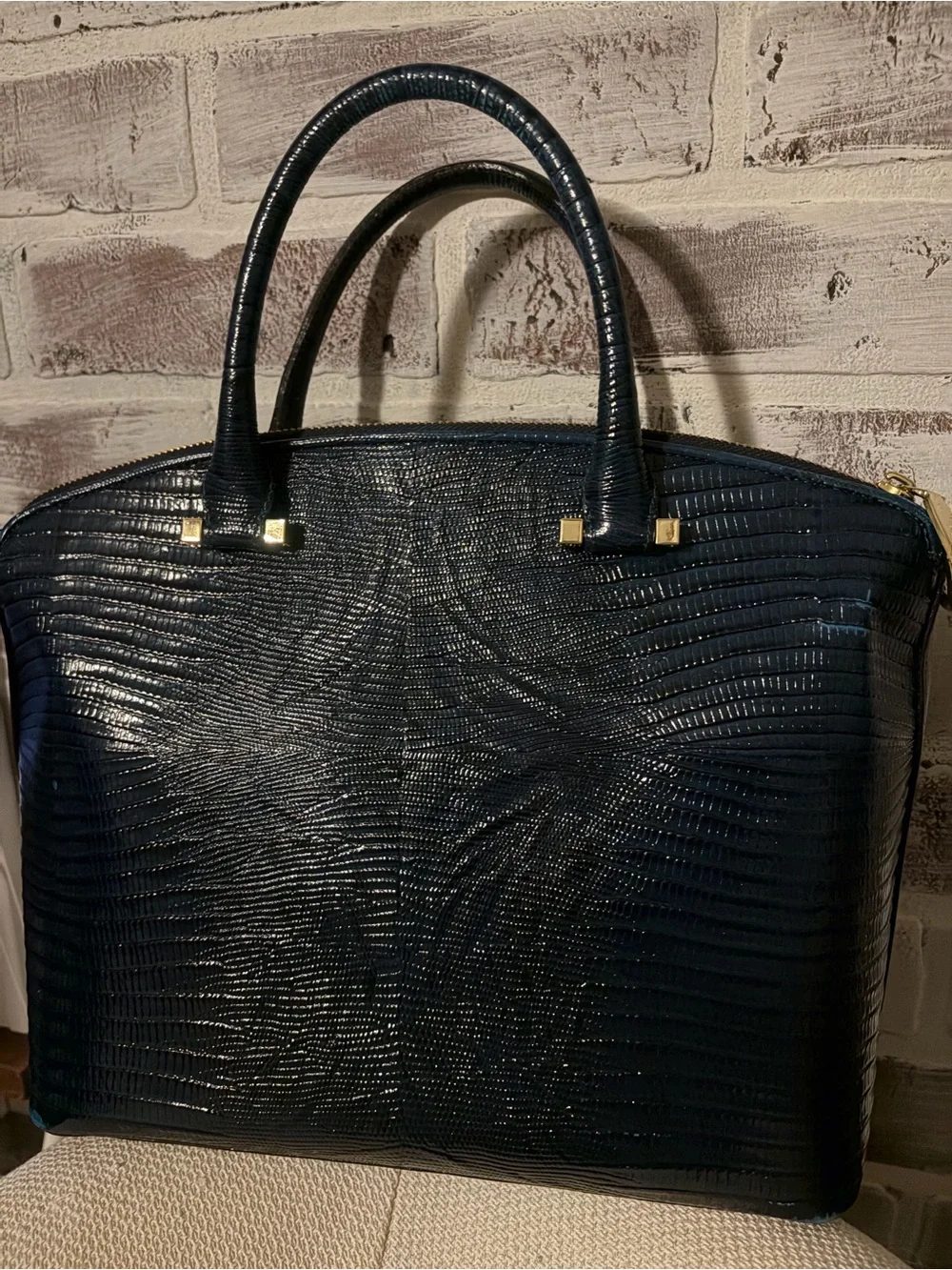 Brahmin Duxbury Satchel with matching wallet and bracelet.